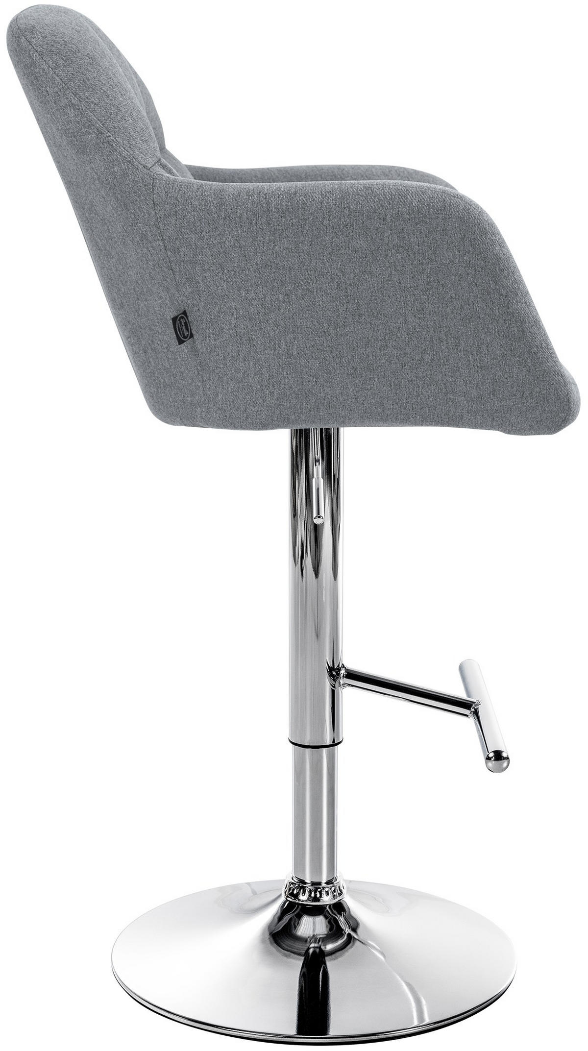 BARHOCKER Stoff grau - Chromfarben/Grau, Textil (57/97/59cm) - CLP