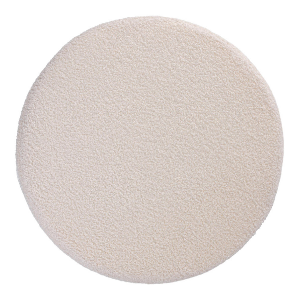 FUSSHOCKER 42/42/46 cm Zylindrisch Teddystoff Weiß - Weiß, Textil (42/46/42cm) - Livingandhome