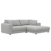 ECKSOFA mit Longchair - Hellgrau/Schwarz, Holz/Kunststoff (238/183cm) - home24