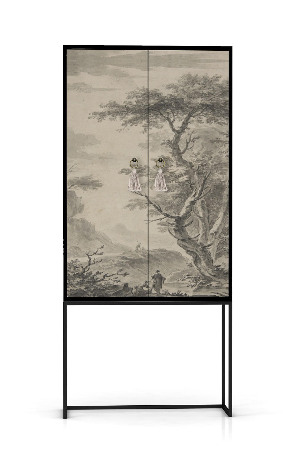 RNT By Really Nice Things Highboard Beige, Schwarz 75x164.5x45 cm