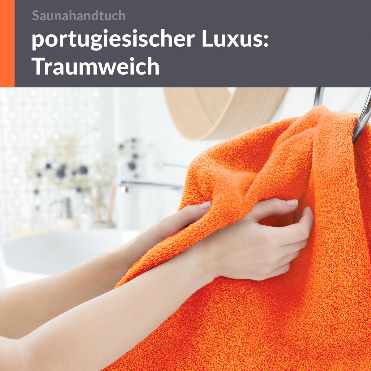 SAUNATUCH London Clementinen Orange 80x220 cm - Orange, Textil (80/220cm) - Lashuma