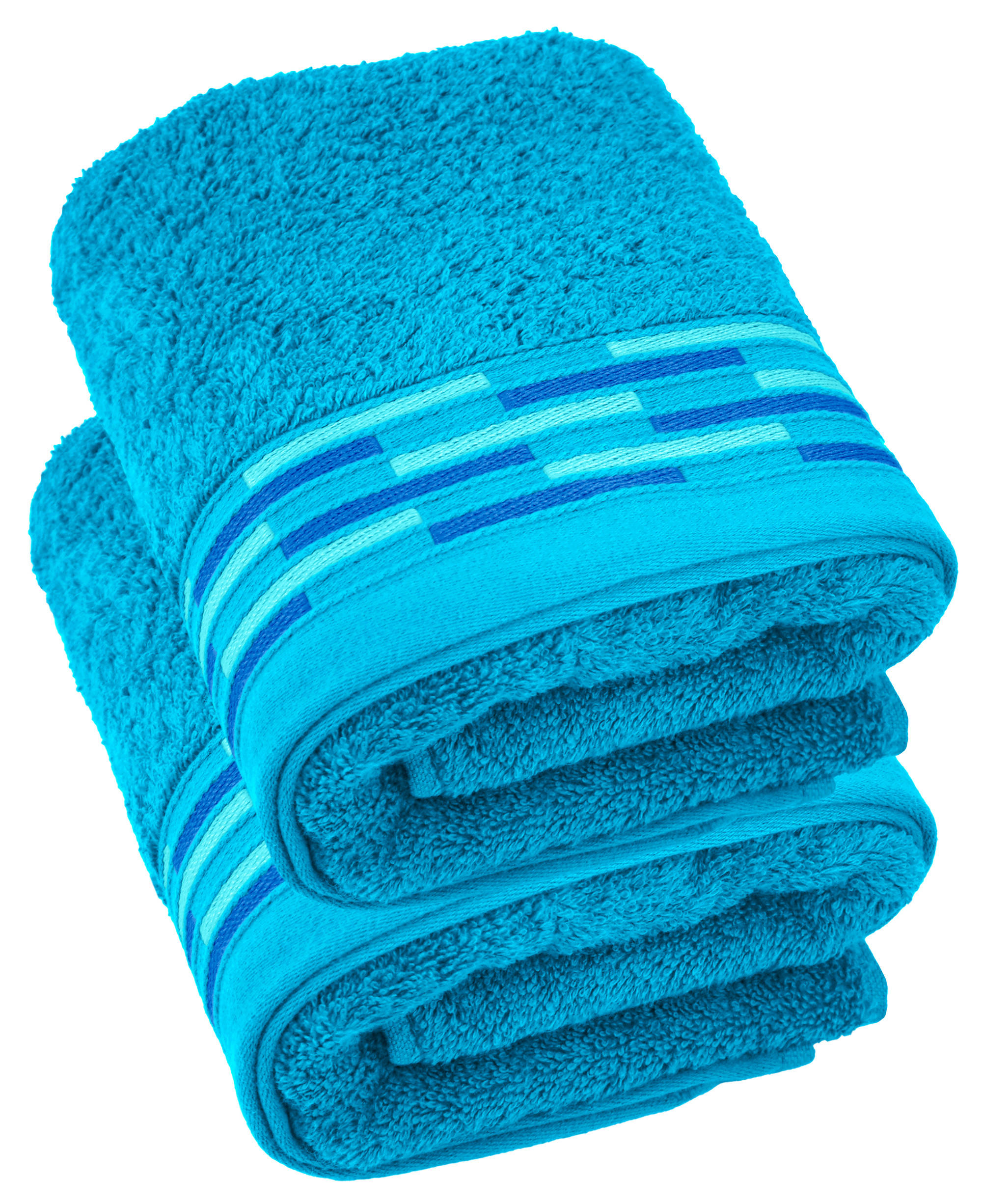 HANDTUCH Lugano Aquamarin 2er 50x100 cm - Blau, Textil (50/100cm) - Lashuma