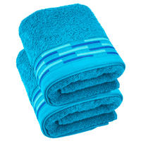 HANDTUCH Lugano Aquamarin 2er 50x100 cm - Blau, Textil (50/100cm) - Lashuma