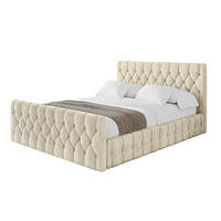 POLSTERBETT mit Bettkasten, Fußteil und Lattenrost, Boxbett ohne Matratze - LARO-Z 200x200 Beige - Ecru, Holzwerkstoff/Textil (200/200cm) - ALTDECOR