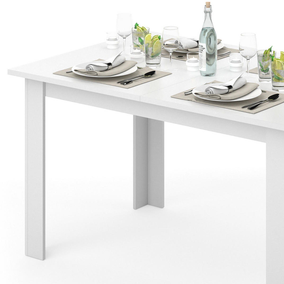 ESSTISCH Karlos Weiß 140 x 90 cm - Weiß, Holzwerkstoff (90/140/76cm) - Vicco
