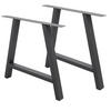 TISCHBEINE 2er Set 70 x 72 cm Anthrazit A-Form - Anthrazit, Metall (72/8/60cm) - ECD-Germany
