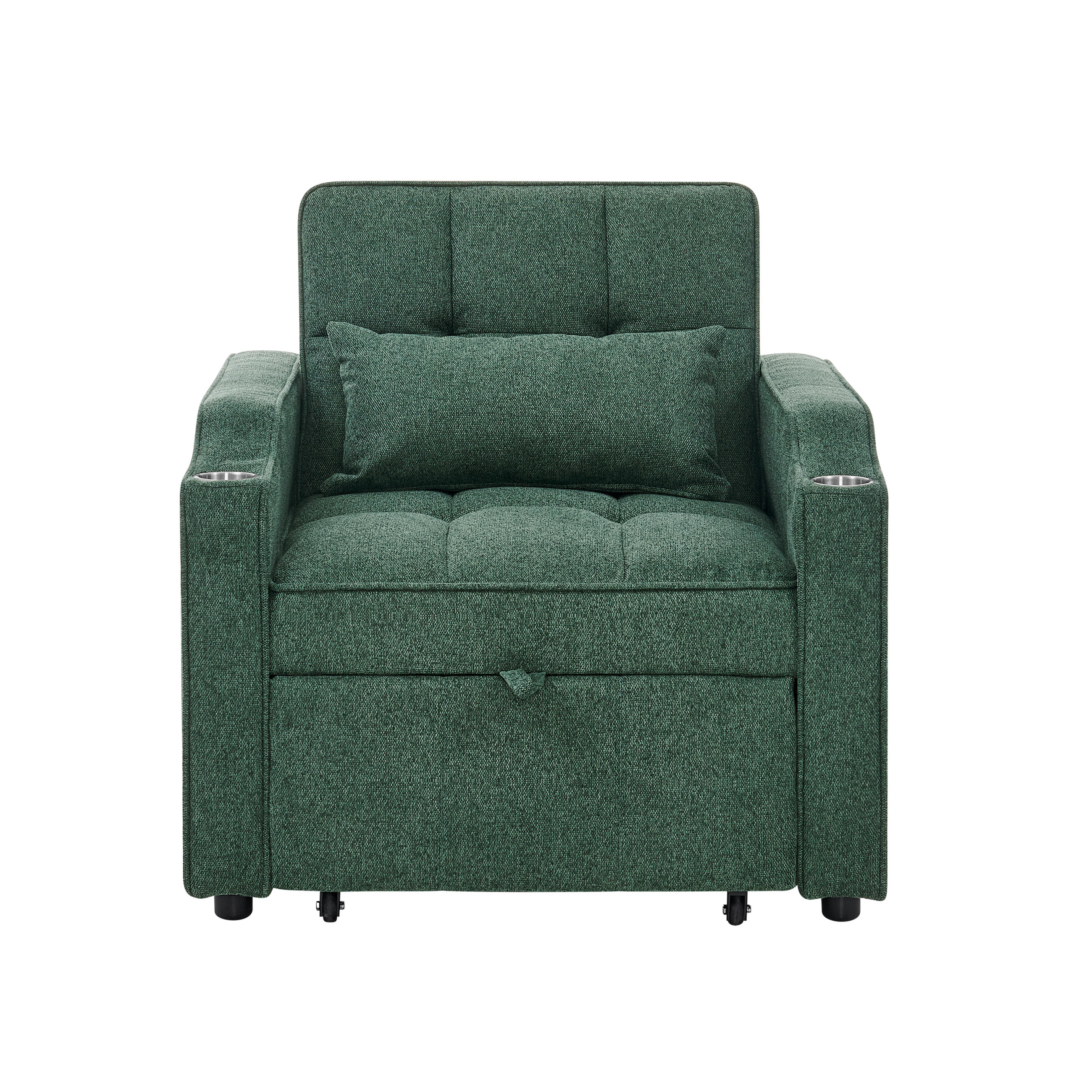 RELAXSESSEL 190/85/86 cm Grün mit USB-/Typ-C-Anschluss und Seitentasche - Grün, Textil (190/86/85cm) - Oxeza