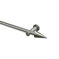GARDINENSTANGEN-SET Platon Savio 120 cm, 1-läufig (ohne Ringe), 20 mm Ø Edelstahl-Optik - Edelstahlfarben, Metall (120cm) - INTERDECO