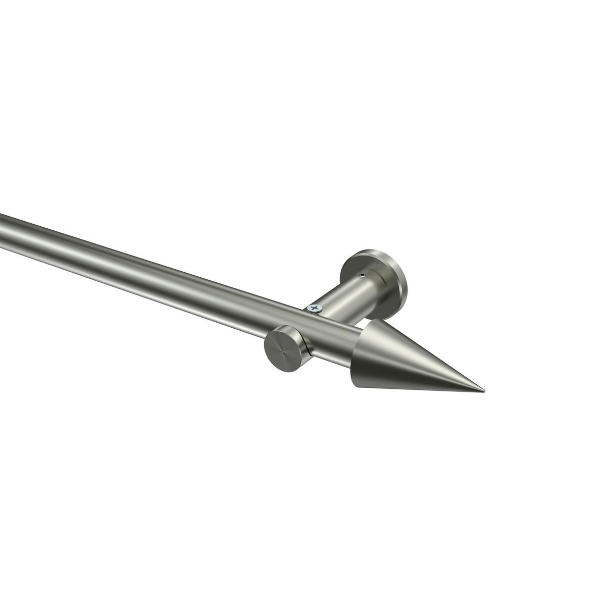 GARDINENSTANGEN-SET Platon Savio 120 cm, 1-läufig (ohne Ringe), 20 mm Ø Edelstahl-Optik - Edelstahlfarben, Metall (120cm) - INTERDECO