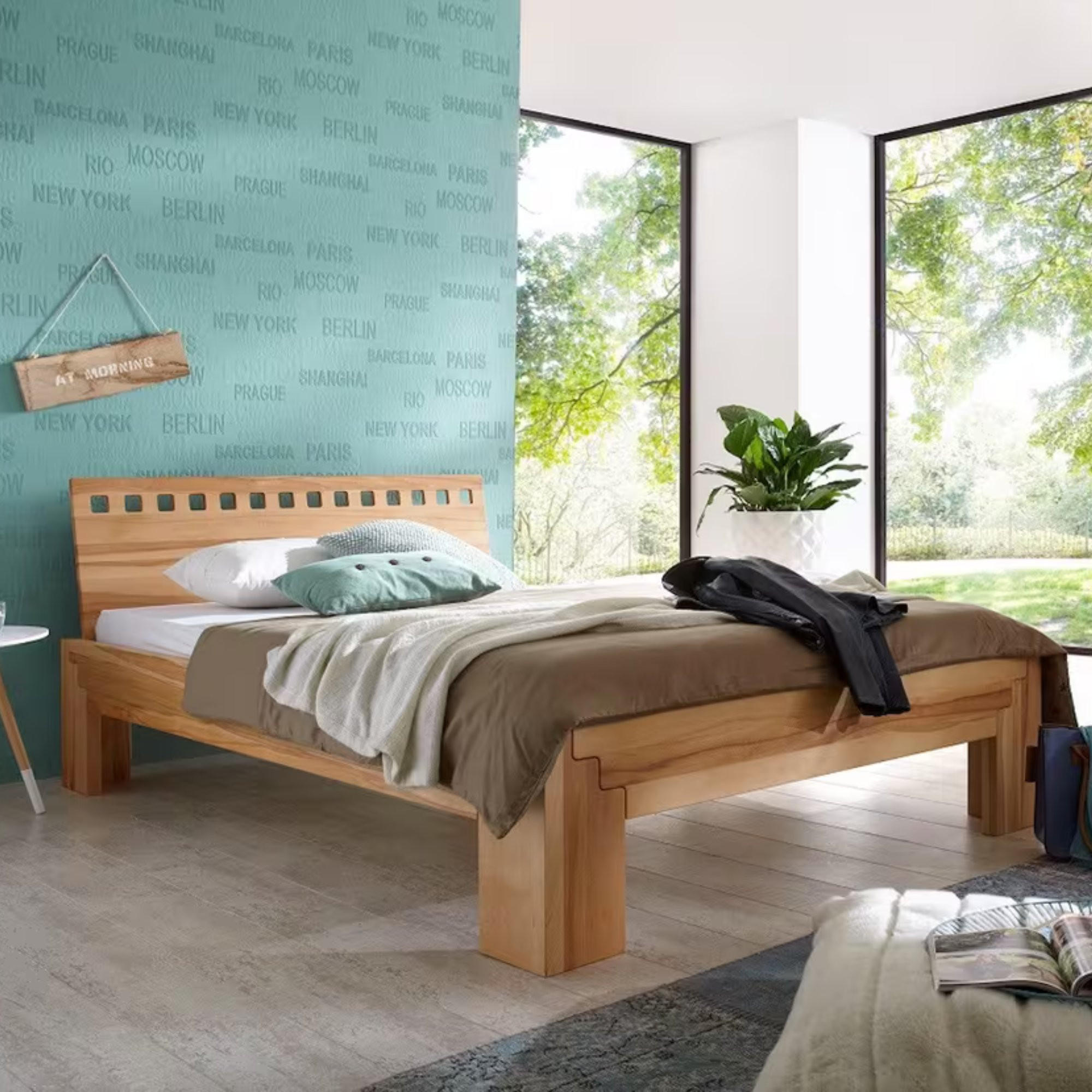 MASSIVHOLZBETT 180/200 cm aus Kernbuche - Braun, Holz (180/200cm) - MeinMassivholz