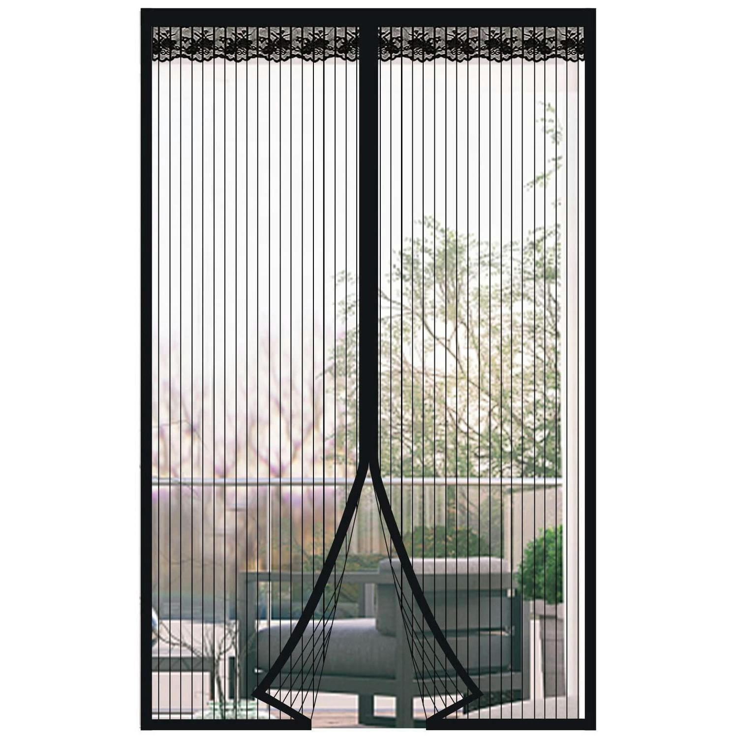 FLIEGENGITTER Tür Magnetisch 140 x 240 cm Schwarz Ohne Bohren - Schwarz, Textil (132/234/5cm)