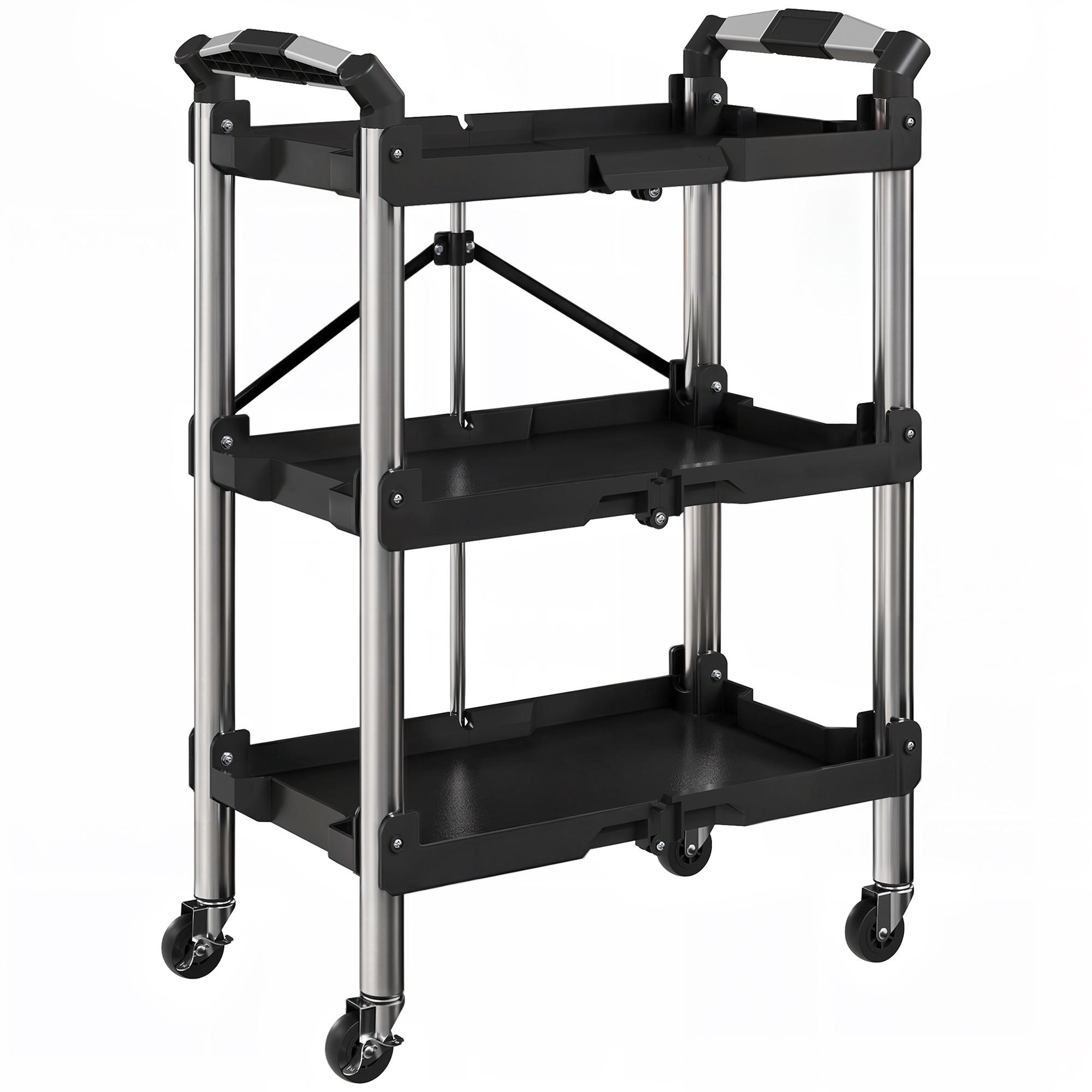 Homcom Werkstattwagen Schwarz 37x84x64 cm