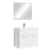 BADMÖBEL-SET Montreal 02 3 Teile Weiß Hochglanz - 60 x 35 x 51 cm - Chromfarben/Weiß, Holz/Metall (60/51/35cm) - Badplaats