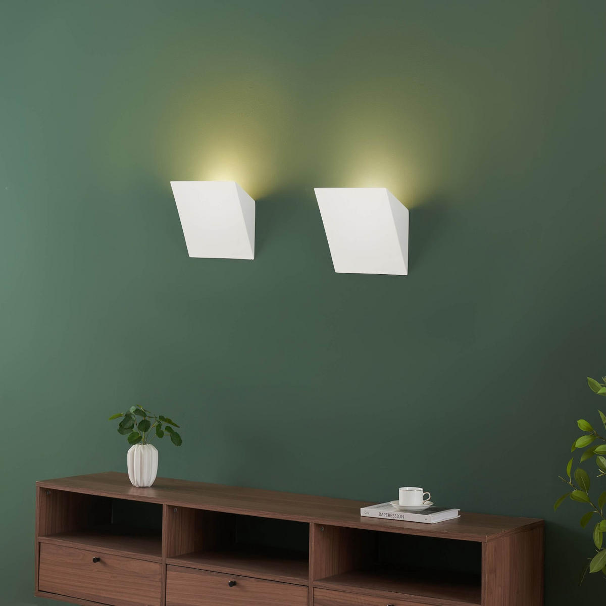 WANDLEUCHTE Norys, Weiß, 25cm - Weiß, Naturmaterialien (12/24.5/25cm) - KOSILUM