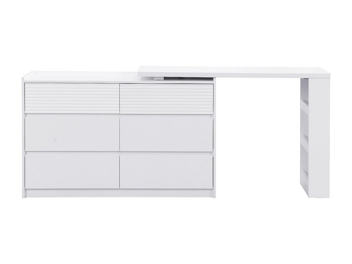KOMMODE - 200 cm, 120 cm x 40 cm - holz - weiß Bopania - Weiß, Holz (200/80/40cm) - Vente-Unique