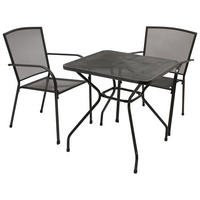 GARTENESSGRUPPE Glasgow - GARTEN-GARNITUR für 2 Personen - Gartenmöbel Set 3-teilig - Streckmetall anthrazit - Grau, Metall - TPFGarden