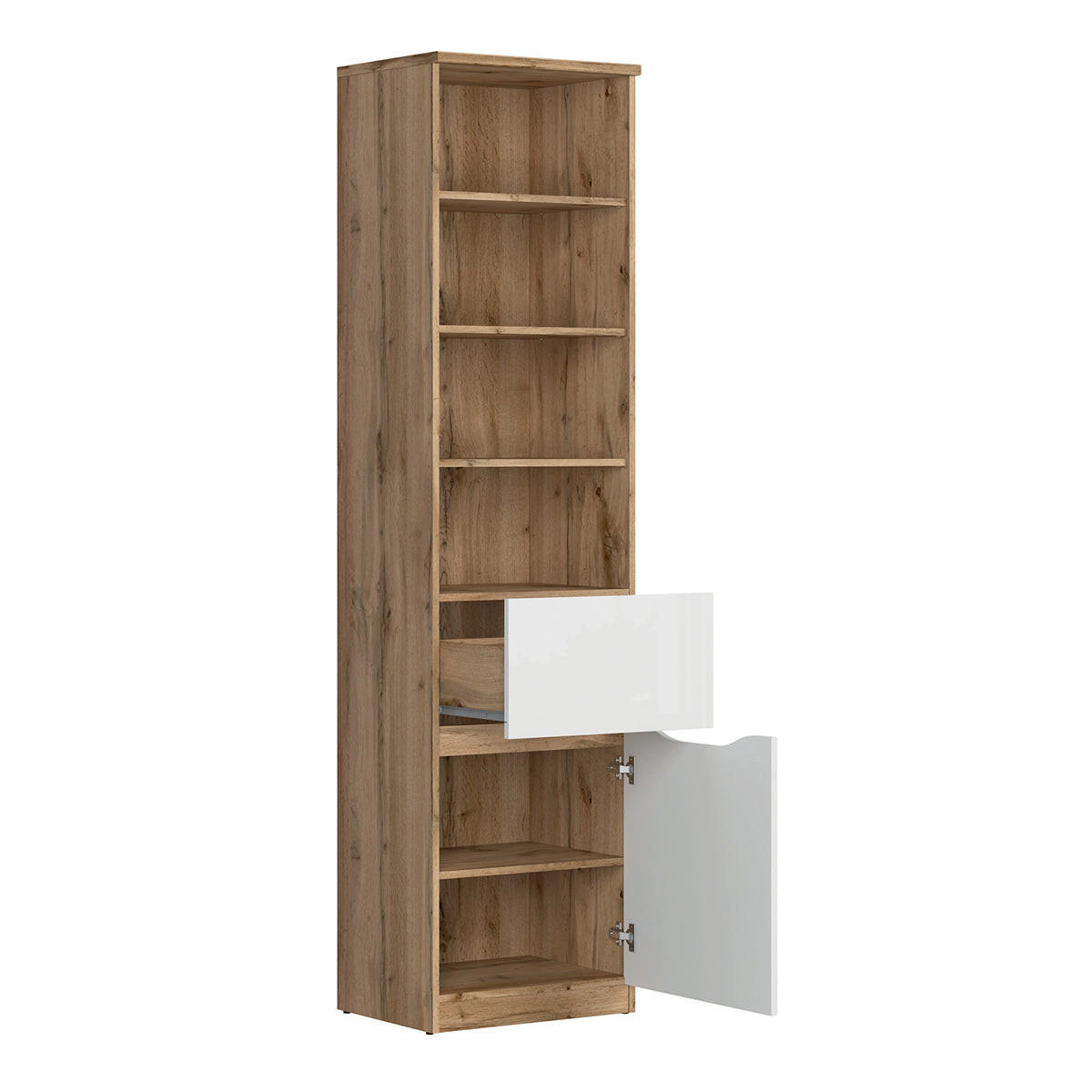 BÜCHERREGAL June Weiß und Holz - Weiß, Holzwerkstoff (50/198/40cm) - Petits-meubles