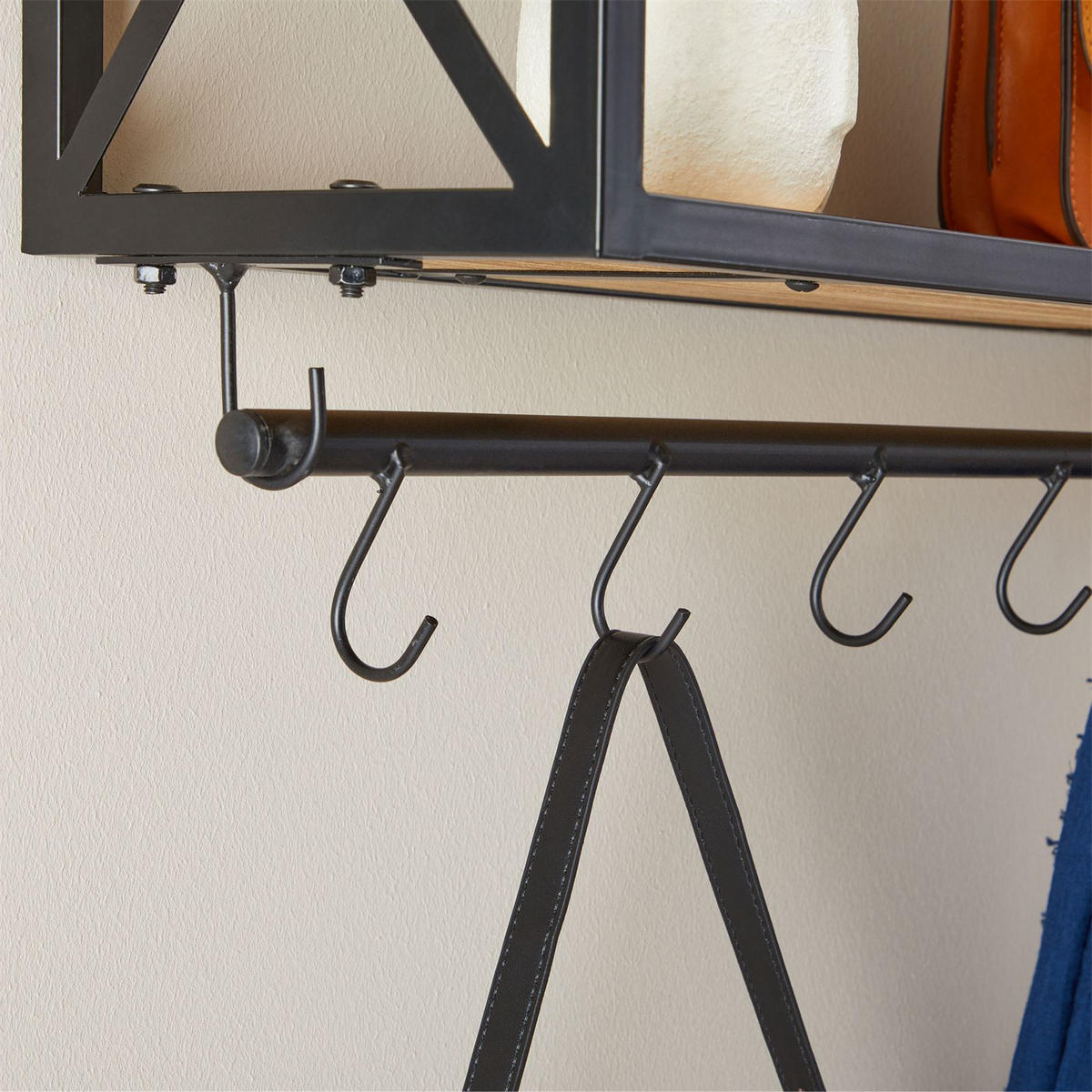 WANDGARDEROBE ARMANDO - Schwarz/Braun, Metall (62/35/20cm) - CARO-Möbel