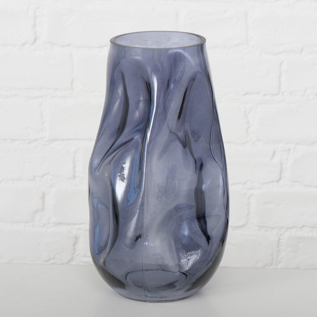 VASE Glas Lojin 27,8 cm - Grau, Glas (16/27.8cm) - Boltze Home