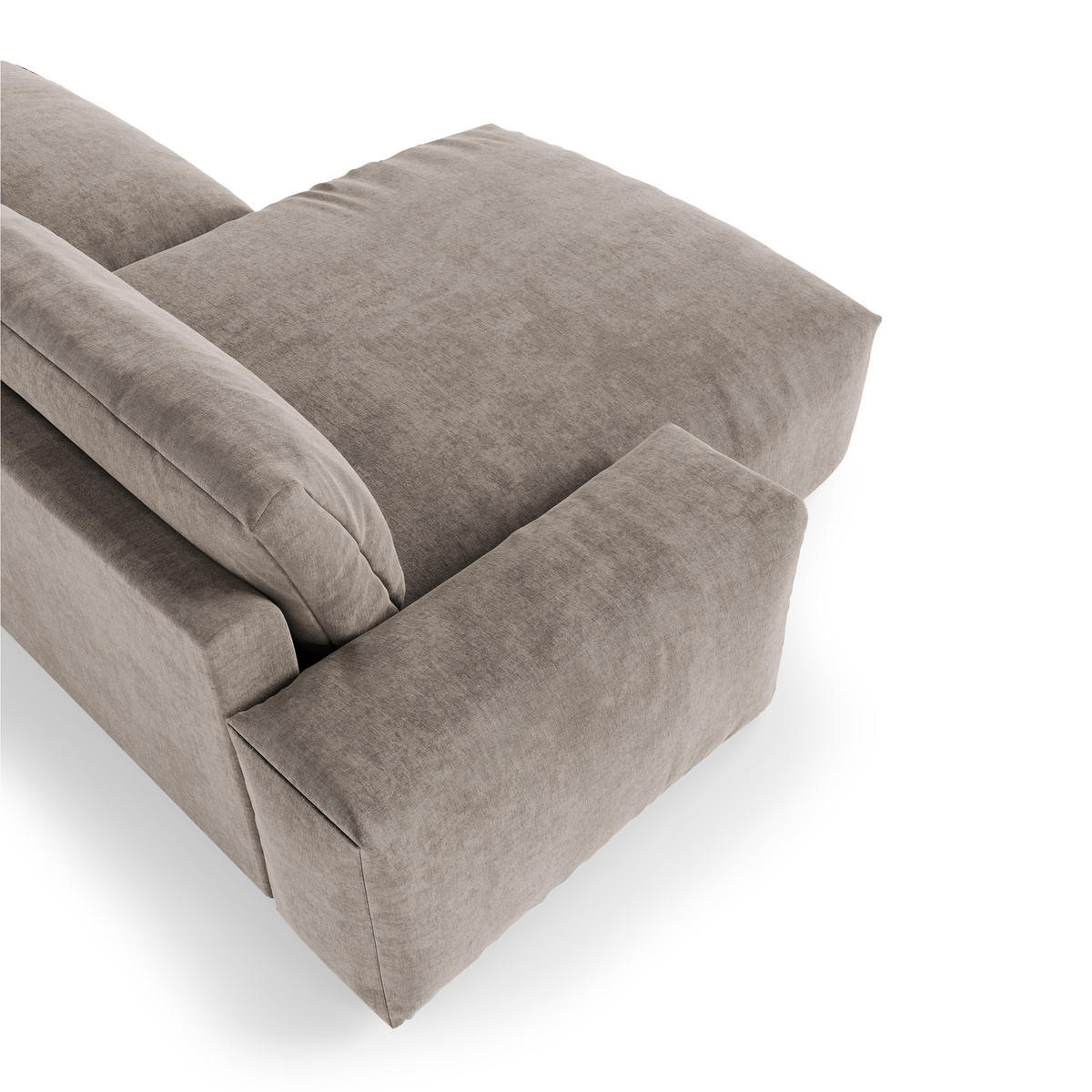 ECKSOFA LINKS Samt Taupe 310cm - Taupe, Textil (174/310cm) - Sia Home