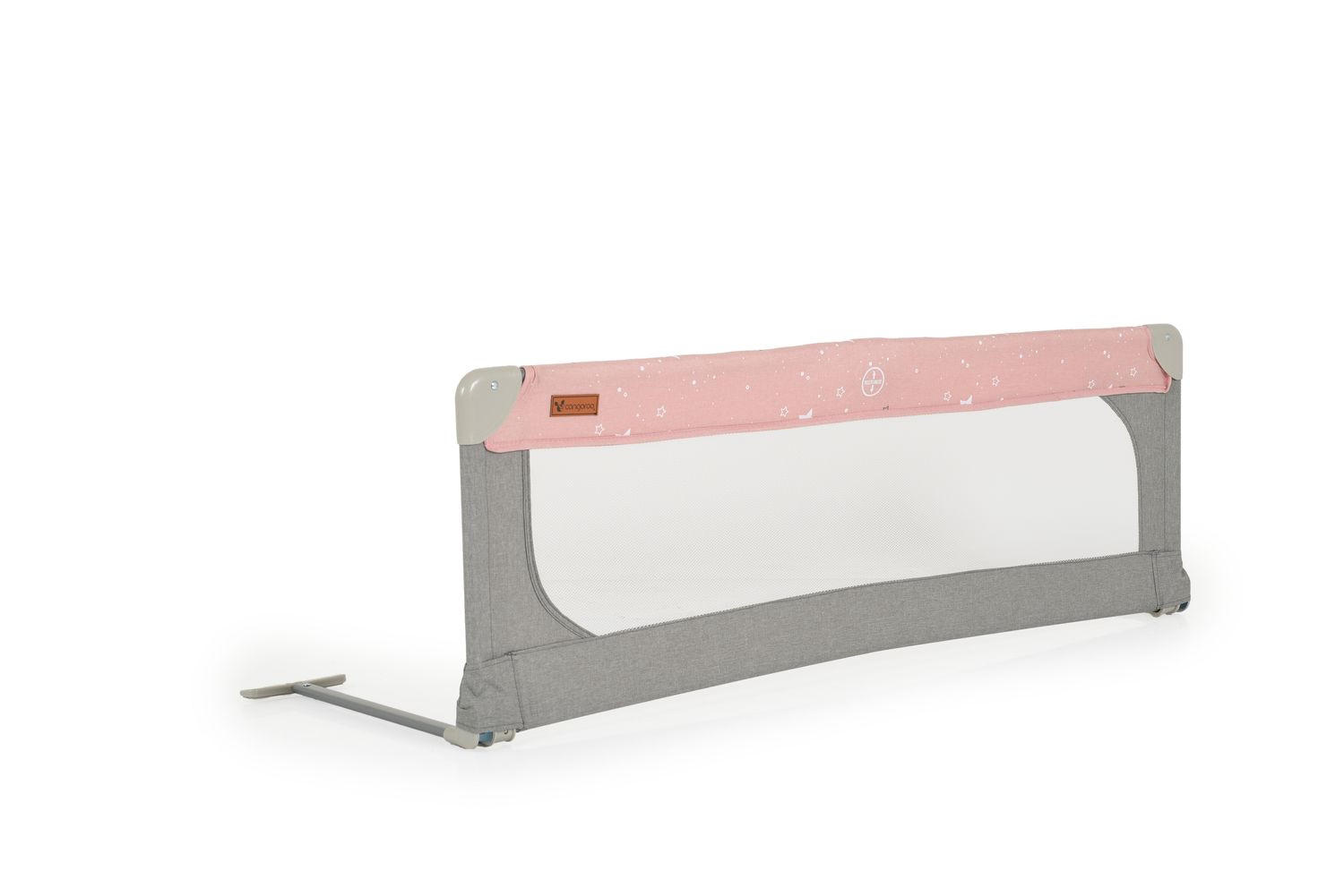 BETTSCHUTZGITTER 130 cm rosa Leinenbezug, klappbare Front, Lattenrost geeignet, Herausfallschutz - Rosa, Metall (43/130cm) - Cangaroo