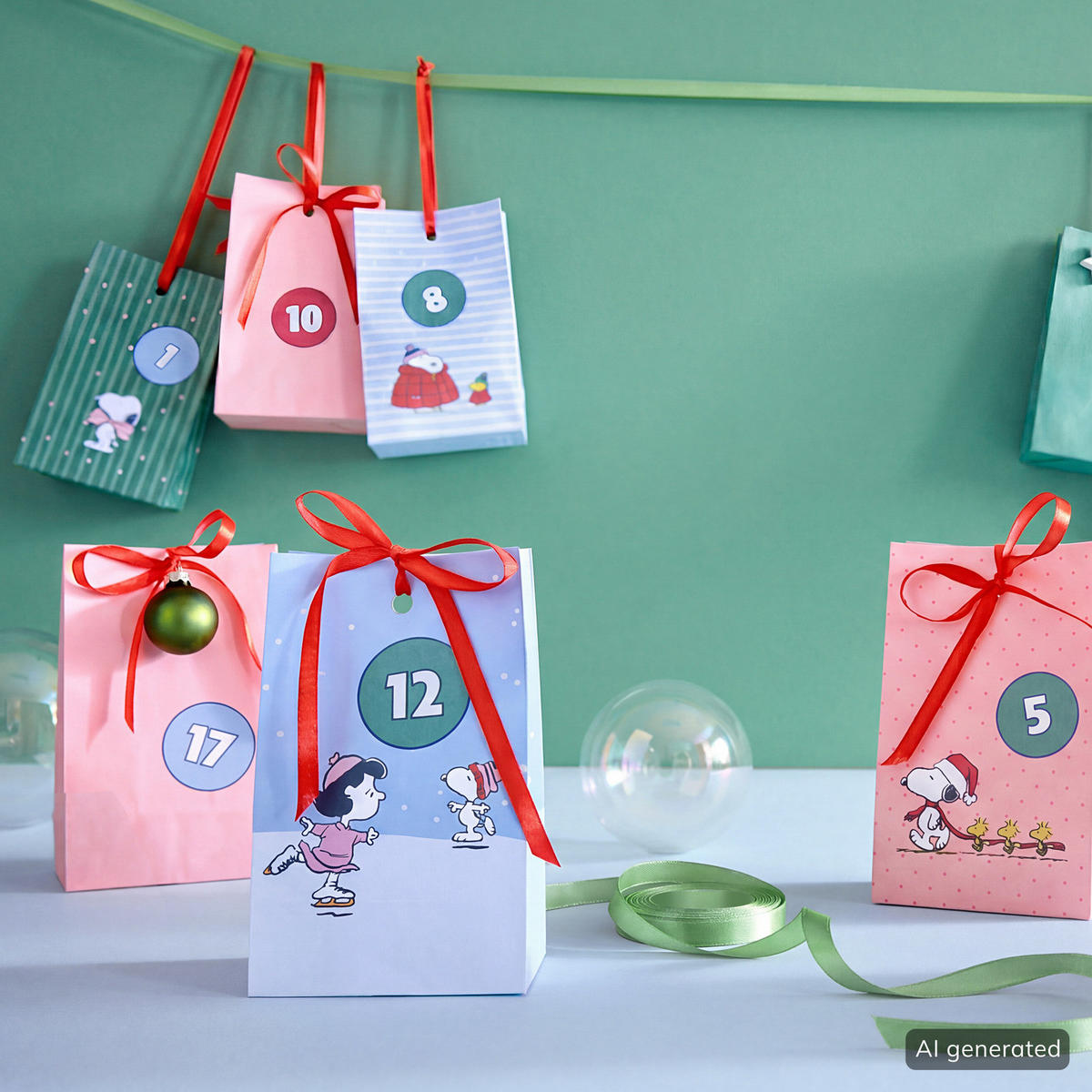 ADVENTSKALENDER-SET Peanuts - Multicolor, Papier (22/2/17cm) - Butlers