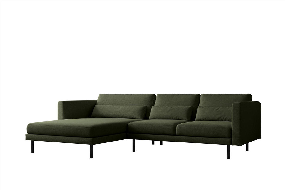 ECKSOFA Agada In Verita - Grün, Holzwerkstoff/Textil (281/174cm) - Fun Möbel