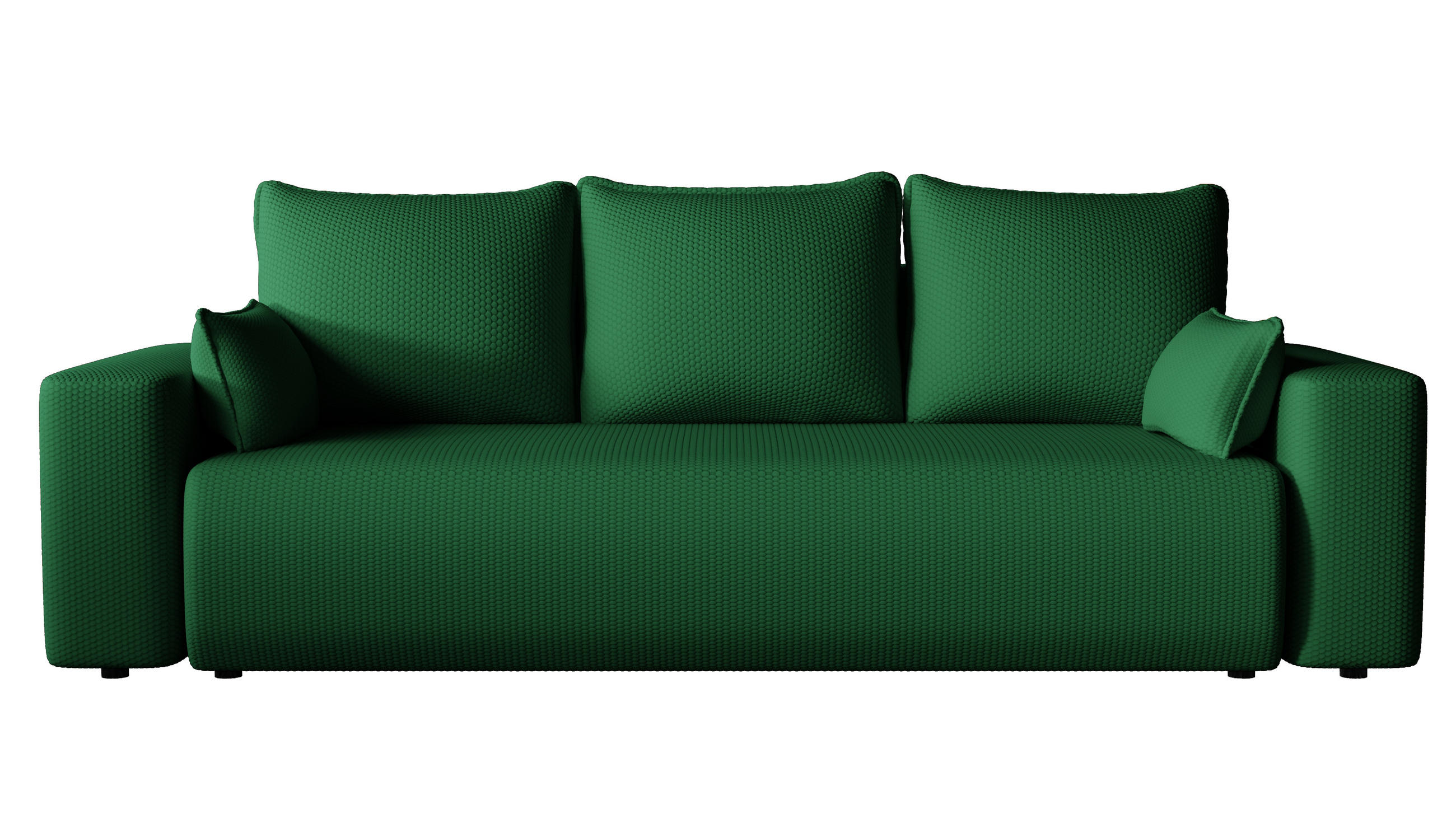 SOFA Bubi mit Bettkasten und Schlaffunktion, Cordstoff - Grün, Holzwerkstoff (242/85/95cm)