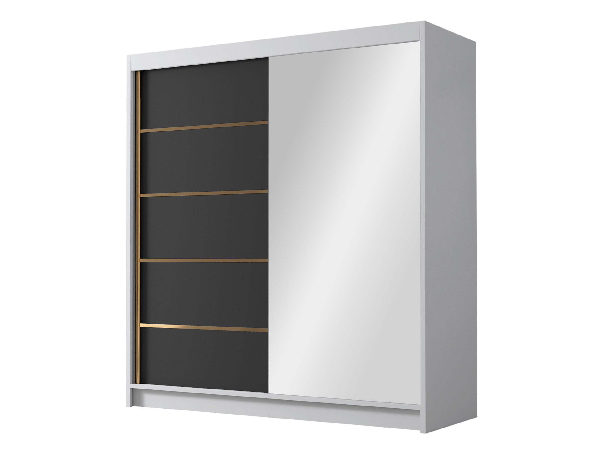 SCHIEBETÜRENSCHRANK Bali III - Goldfarben/Multicolor, Holzwerkstoff/Metall (180/215/58cm) - MIRJAN24