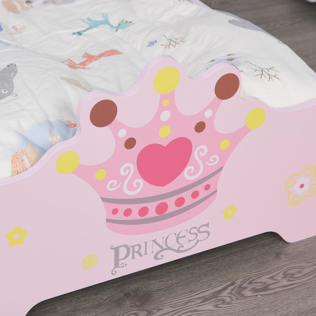 KINDERBETT 140x70 cm DE-14534 mit Prinzessinnen-Krone Rosa - Pink, Holzwerkstoff (70/140cm) - ComfortXL