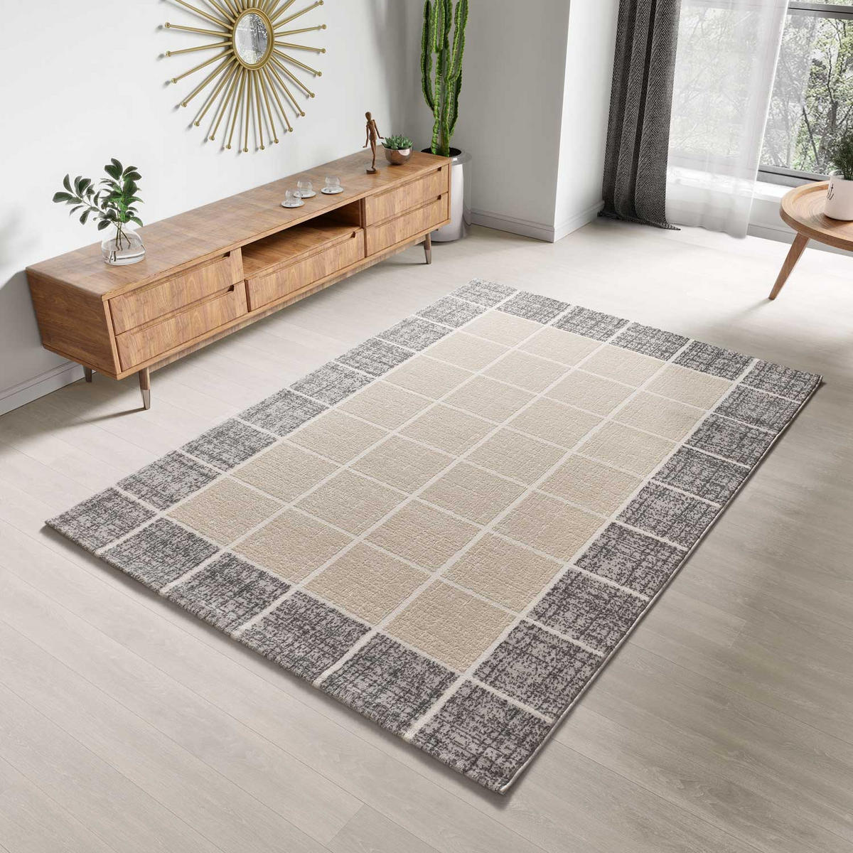 WEBTEPPICH beige und grau Flora 80/150 cm - Beige/Grau, Naturmaterialien/Textil (80/150cm) - Atticgo