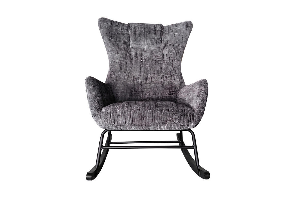 SCHAUKELSTUHL Matera, Webstoff, Grau - Grau, Textil (75/103/94cm) - dasmöbelwerk