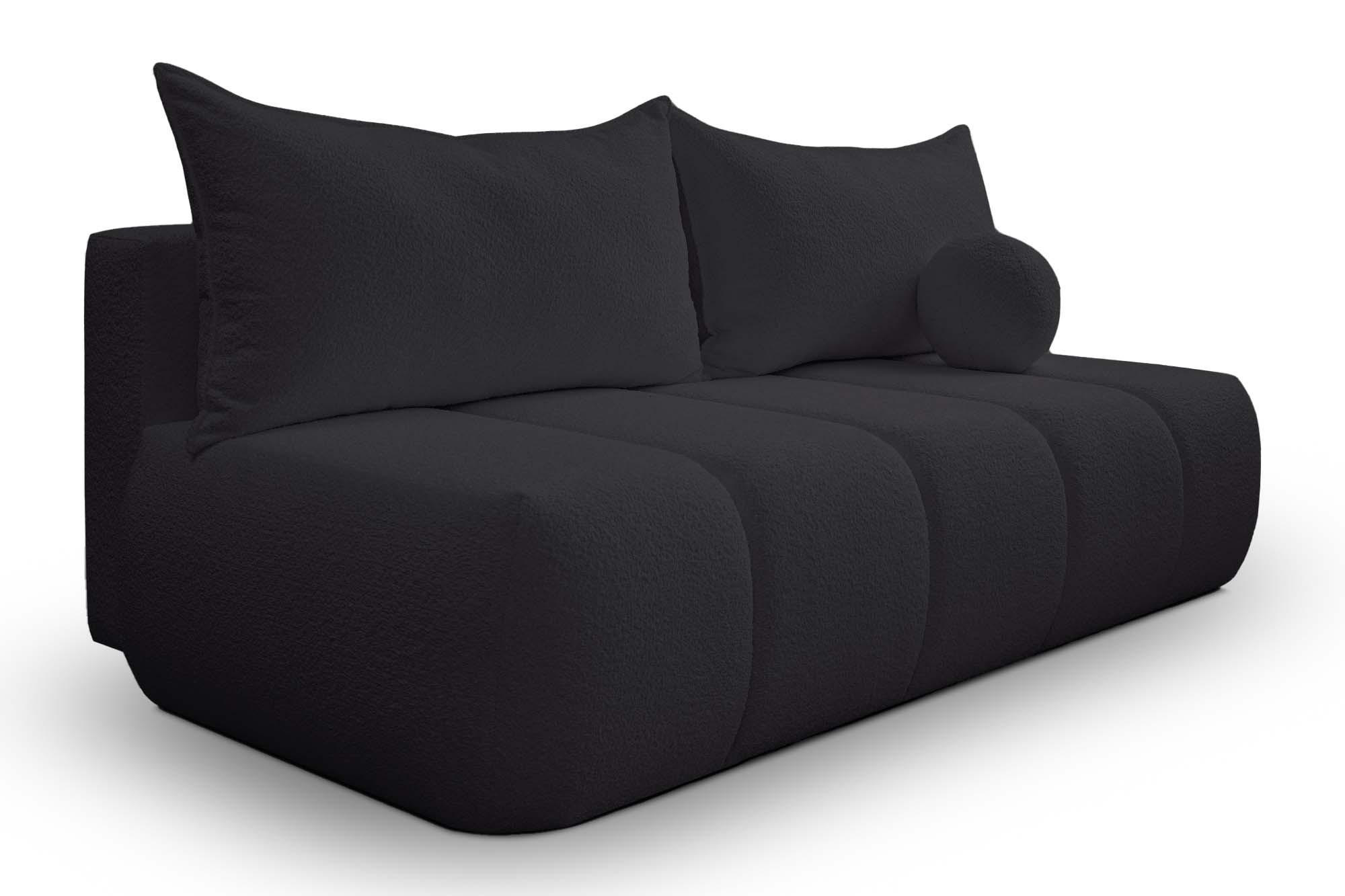 SCHLAFSOFA PIANO Schwarz - Schwarz, Holz (207/91/103cm) - Kaiser Möbel