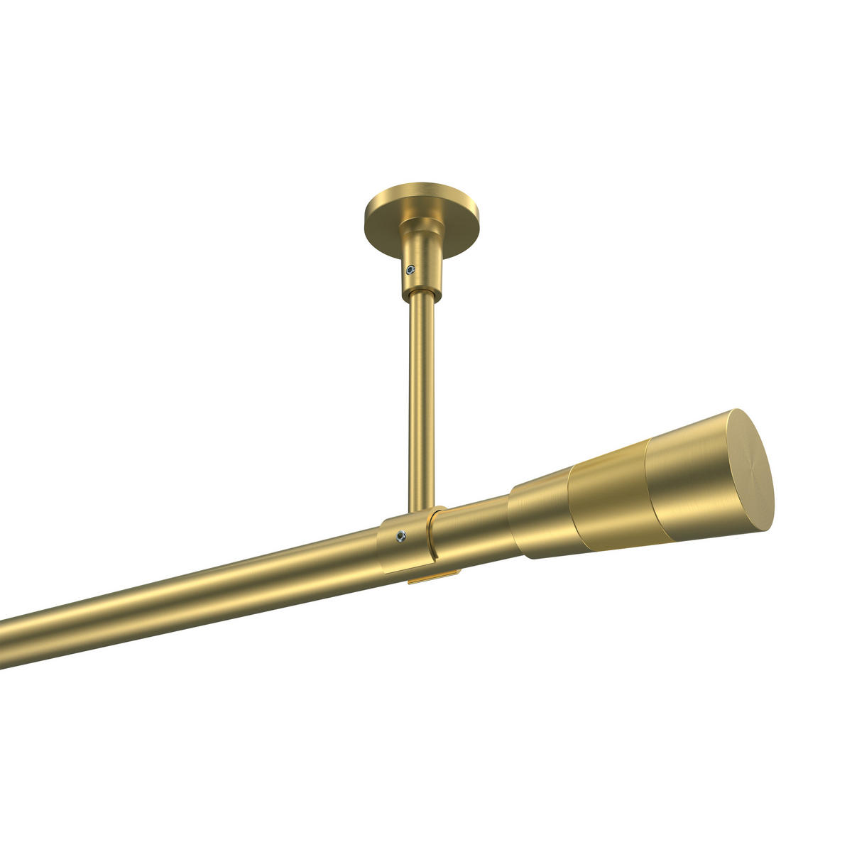 GARDINENSTANGEN-SET Sonette Tanara 320 cm (geteilt in 2 x 160 cm), 1-läufig, 20 mm Ø Messing-Optik - Messingfarben/Goldfarben, Metall (320cm) - INTERDECO
