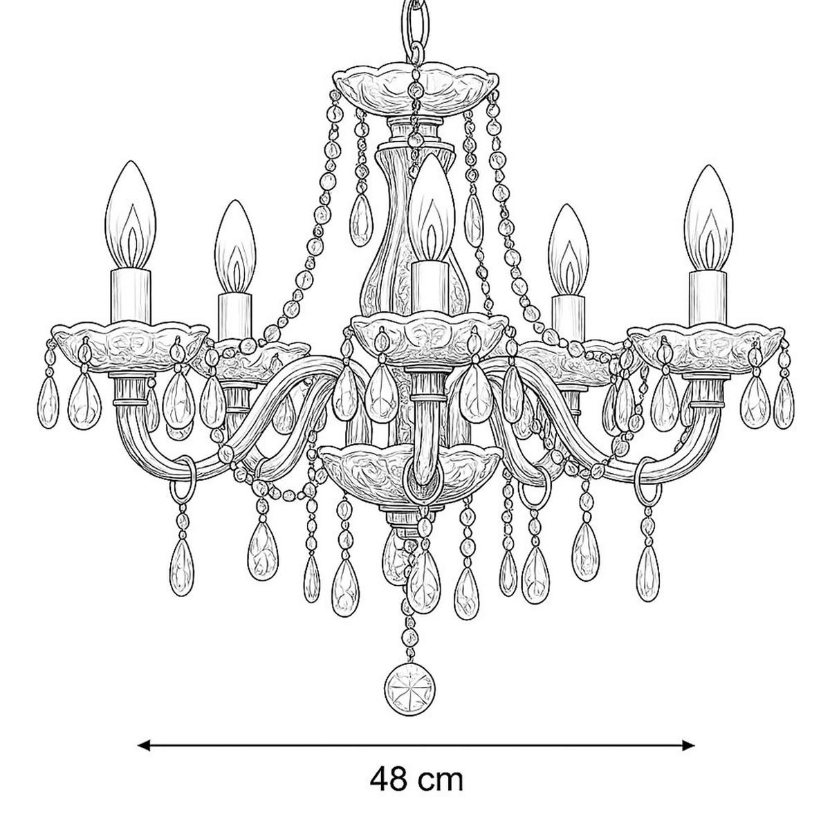 KRONLEUCHTER MARIE Goldfarben Kristalloptik - Goldfarben, Metall (48/48/150cm) - Nowa