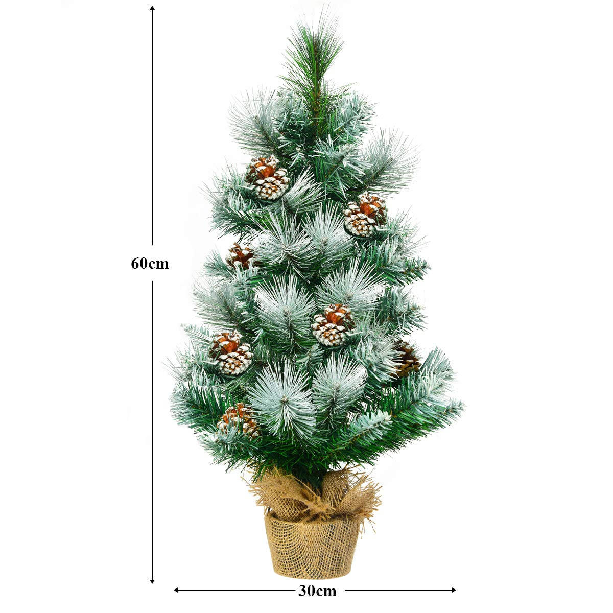 WEIHNACHTSBAUM Mini Tisch Tannenform mit Zementbasis 60 cm grün - Grün, Kunststoff (60cm) - COSTWAY