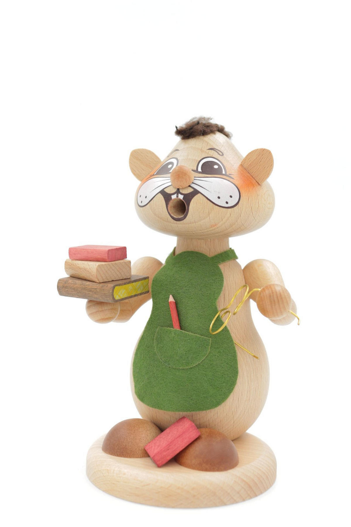 RAUCHFIGUR Hamster Bücherhamster 18 cm - Multicolor, Holz (12/18/0.1cm)