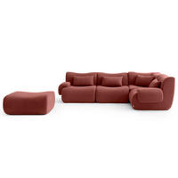 ECKSOFA Bouclé-Stoff Terrakotta-Rot - Terracotta, Textil (269/190cm) - MILYsofa