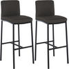 BARHOCKER 2er Set Stoff Dunkelgrau - Dunkelgrau/Schwarz, Textil/Metall (43/110/49cm) - CLP