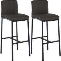 BARHOCKER 2er Set Stoff Dunkelgrau - Dunkelgrau/Schwarz, Textil/Metall (43/110/49cm) - CLP