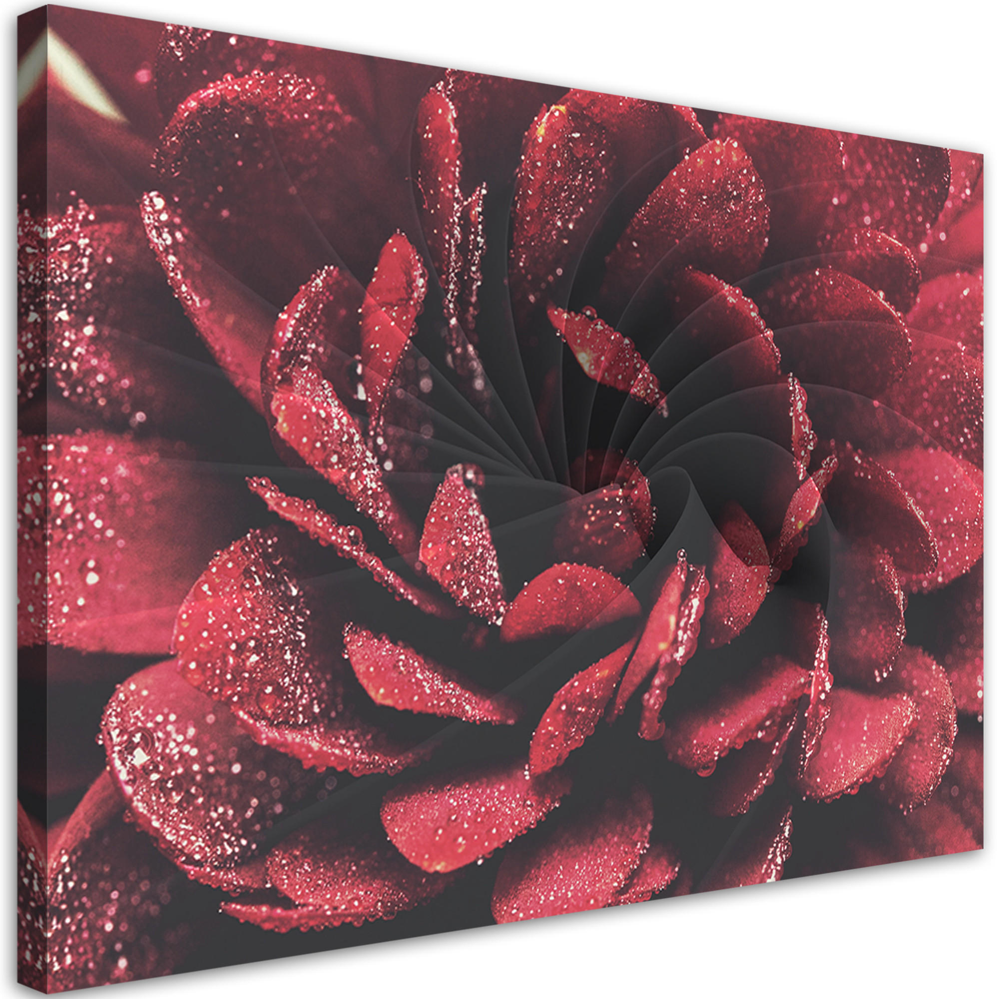 WANDBILD makroblume - Rot, Textil (60/40cm) - Feeby