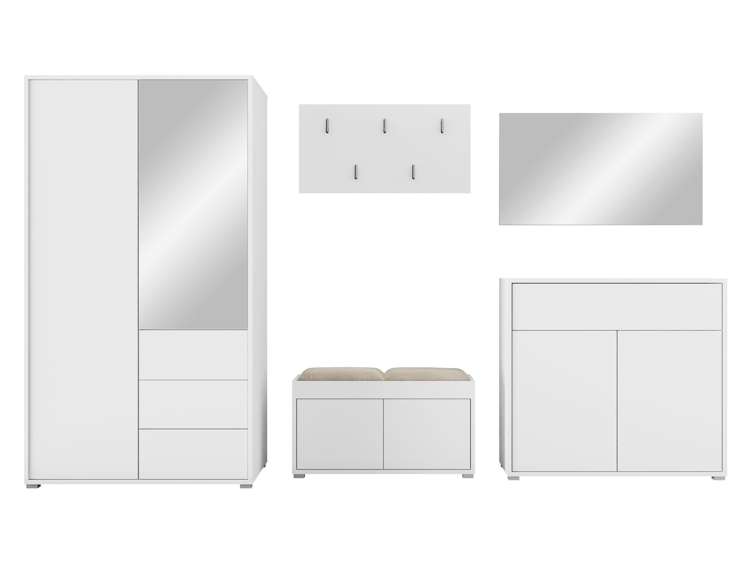 GARDEROBEN-SET Gesita V - Beige/Silberfarben, Holzwerkstoff/Kunststoff (100/178/59cm) - MIRJAN24