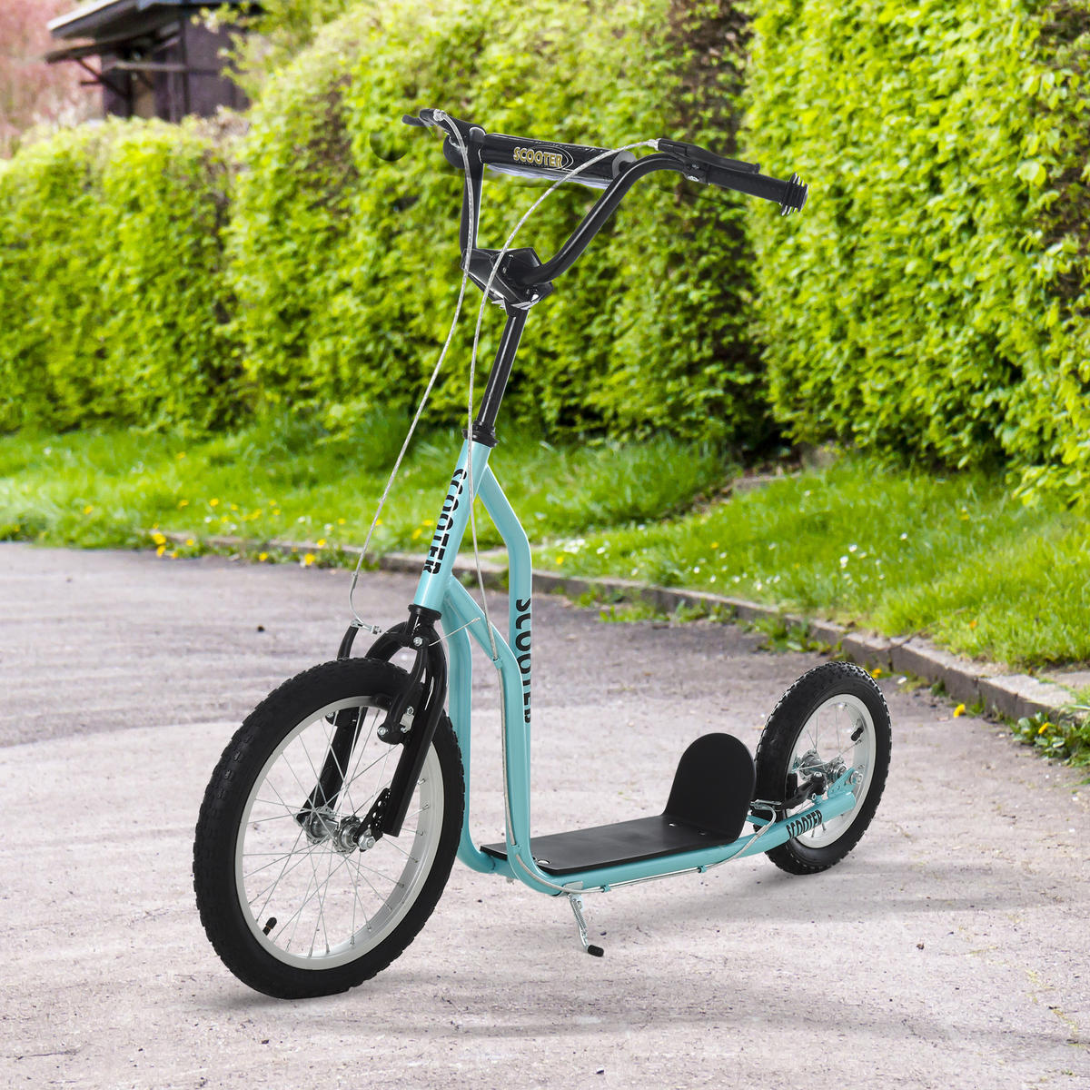 KINDERROLLER ab 5 jahre Scooter Cityroller Kinder Luftreifen verstellbar Blau - Blau, Metall (135/58/88cm) - HOMCOM