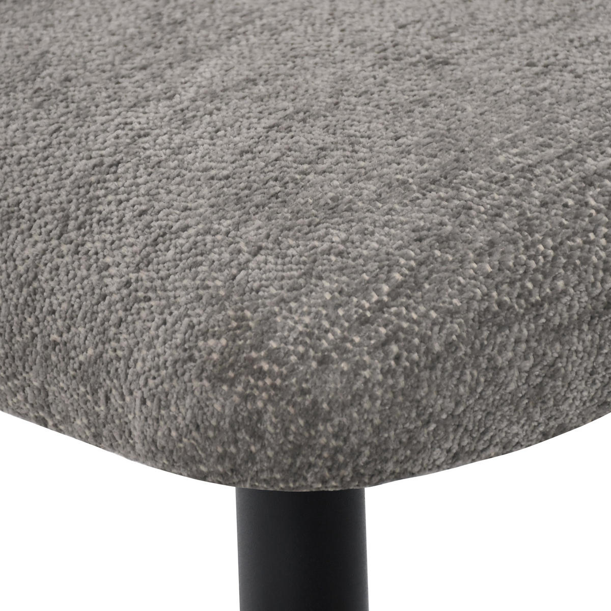 ARMLEHNENSTUHL Velto im Bouclestoff mit Metallbeinen, Cappuccino - Schwarz/Cappuccino, Metall (55/77/51cm) - Beautysofa