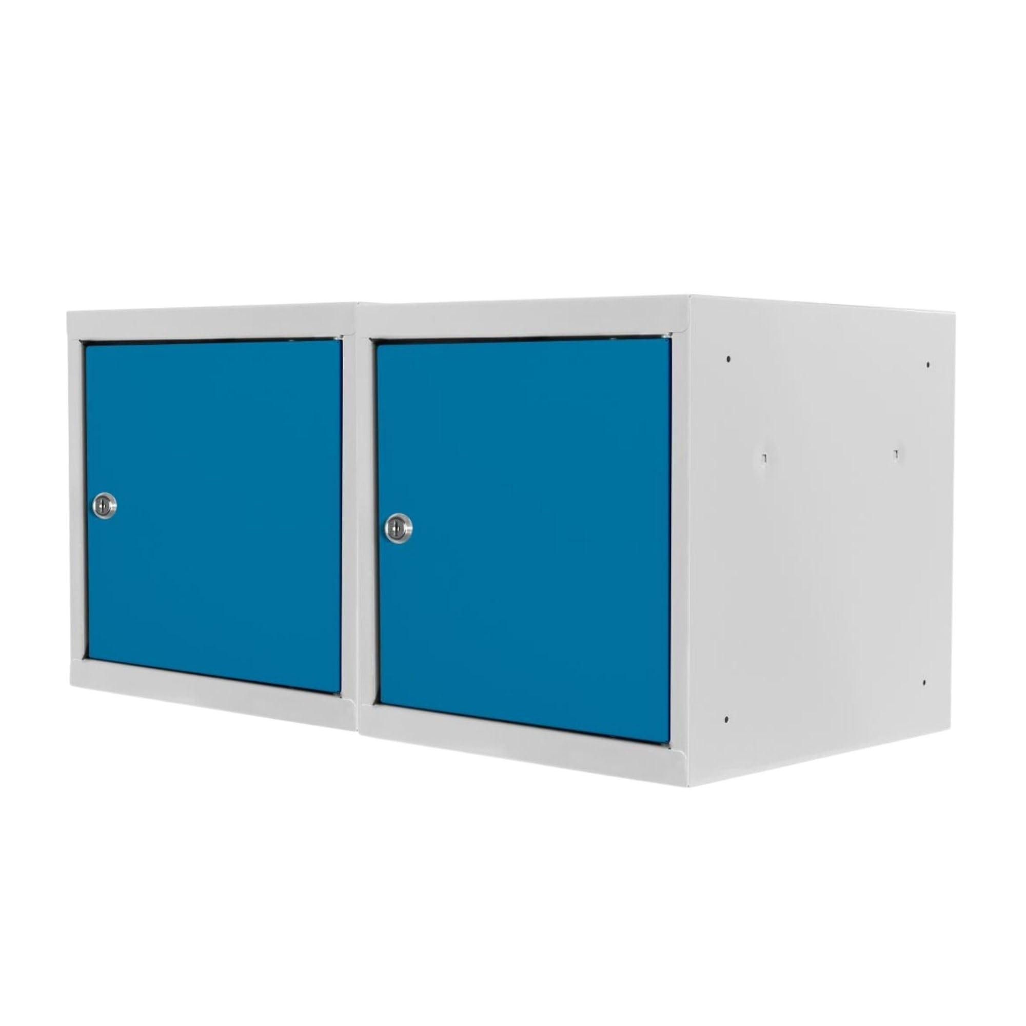 SCHLIESSFACHWÜRFEL 2x Blocky mit Zylinderschloss + 2 Schlüssel 40x40x40cm Lichtgrau/Lichtblau - Blau/Grau, Metall (40/40/40cm) - PROREGAL