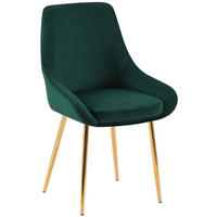 STUHL Samt Grün - Goldfarben/Grün, Textil (50/86/53cm) - CLP