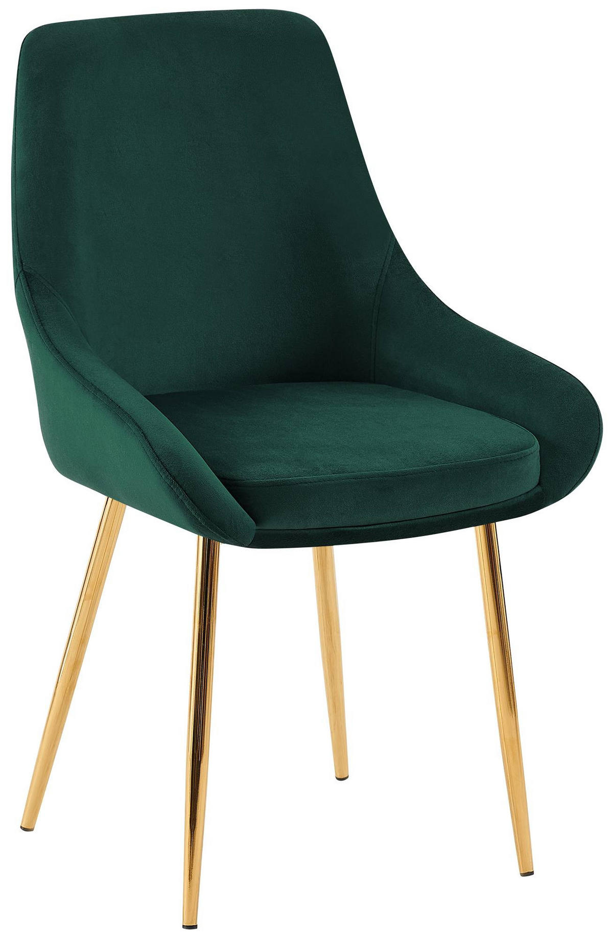 STUHL Samt Grün - Goldfarben/Grün, Textil (50/86/53cm) - CLP