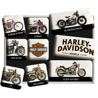 MAGNETSET 9-teilig Harley-Davidson Model Chart - Multicolor, Metall (9/7/2cm) - Nostalgic-Art