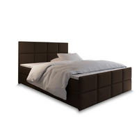 BOXBETT ARIEL 180x200 cm mit Matratze und Topper - Braun - Braun, Holz (180/200cm) - MASSENO