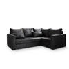 ECKSOFA LIRENO R-S Schwarz Plüsch-Stoff mit Schlaffunktion - Schwarz, Holz (220/153cm) - MASSENO